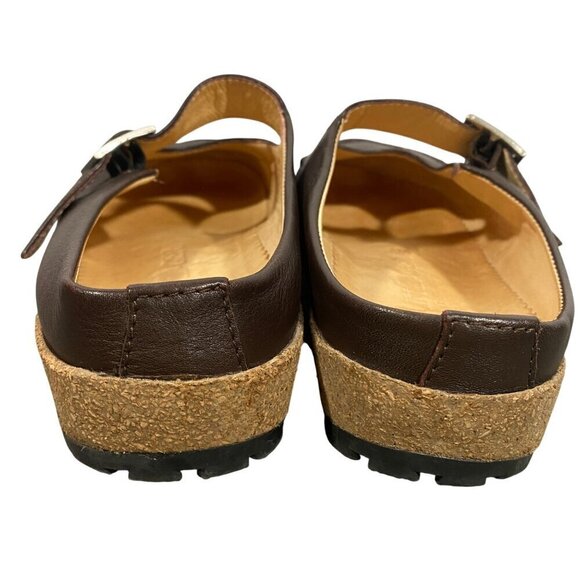 Haflinger mary Jane slip on clog shoes brown leather women’s 37 minimalist - Picture 5 of 14
